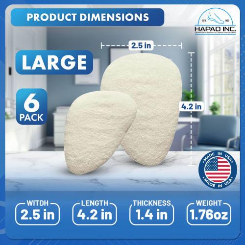 HAPAD Metatarsal Pad, Large, 3/8 thick - 6 Pairs of Pads by HAPAD