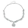 Celestials Inspired Layer Chain Necklace With Crystals Accent Imitation Pearls Clasp Adjustable Length