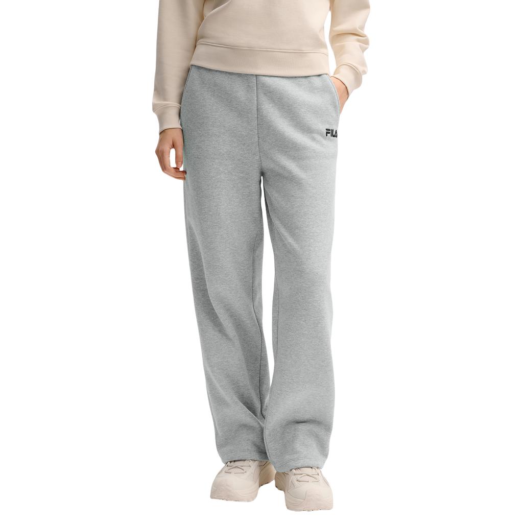 FILA Original Drawstring Womens Fleece Pants Fashion Simple Warm Loose Straight Casual Pants Women pants Cartier-Flower-Gray F51W549602FMG