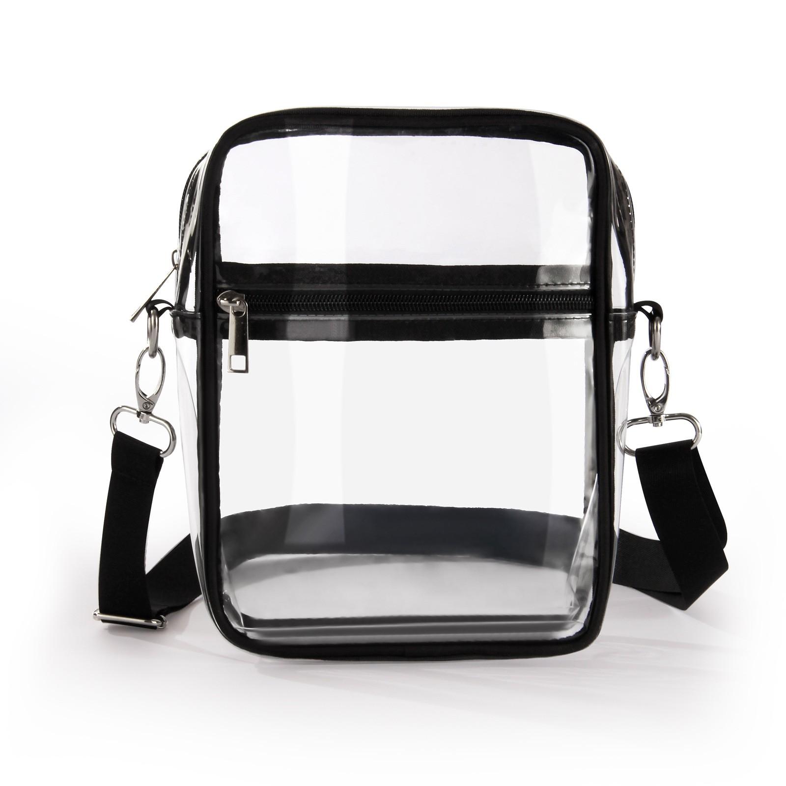 Clear PVC Waterproof Shoulder Bag - Transparent Beach Sling Crossbody Purse Ideal for Swimming Travel Essentials Storage S-20x15x5CM чёрный 1690₽