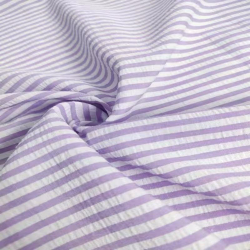 

1M Seersucker Plaid Fabric Shirts Skirts Clothes Summer Wholesale Cloth Per Meter Apparel Sewing Diy Cotton Polyester Material 1 meter