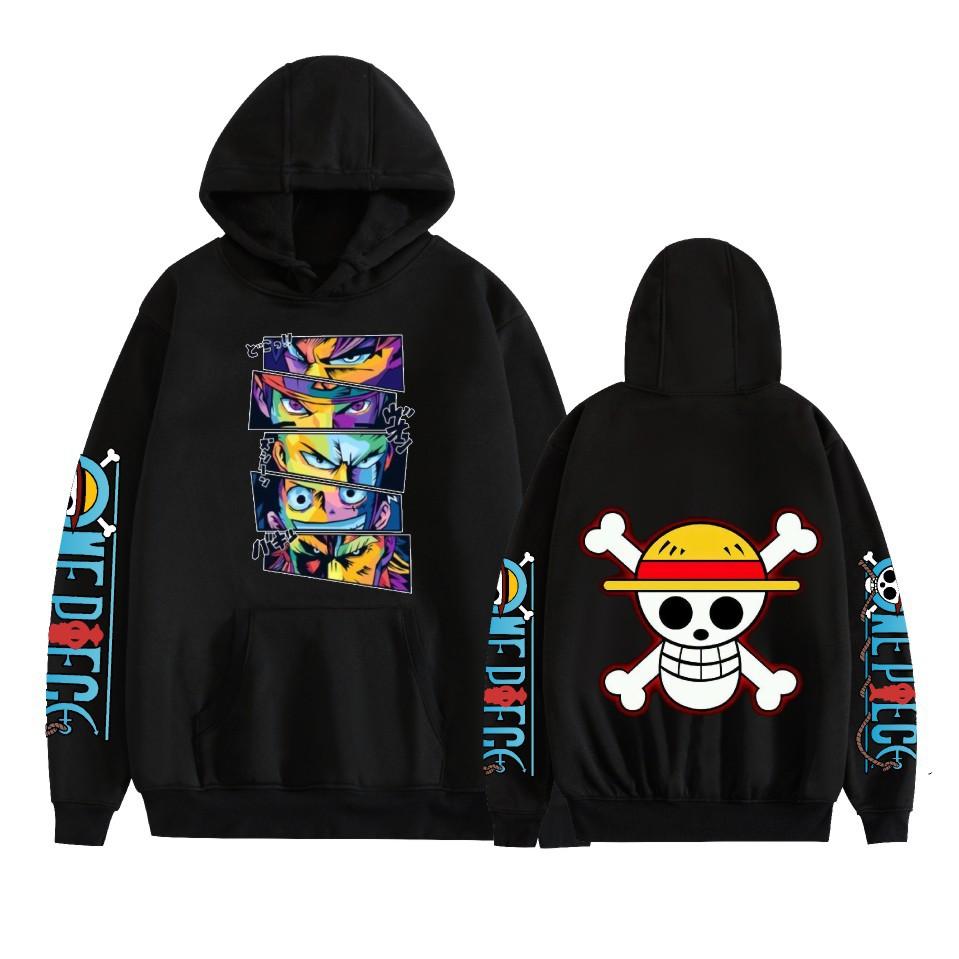 

ONE PIECE Anime Hooded for Aldult Streetwear Hoodie Graphic Printed Unisex Hooded Pullover XS чёрный