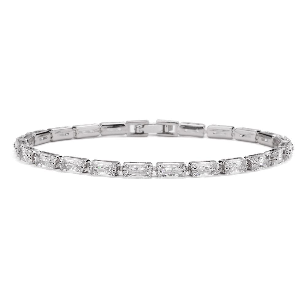Rectangular Zircon Bracelet - Women's Korean Fashion - Simple Best Friend Jewelry