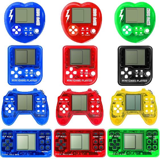 12 шт. Сувениры для вечеринки по видеоиграм Брелок для видеоигр Сувениры для вечеринки геймеров Принадлежности для вечеринки по видеоиграм Мини-брелок для аркадных игр для мальчиков и девочек