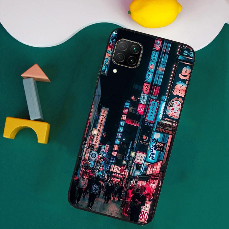 Japanese Night City Aesthetic For Huawei Nova Y73 Y72 Y70 Y90 Y60 Y61 Y91 12s 12i 11i 8i 9 10 SE P40 Lite P30 P60 Pro Case