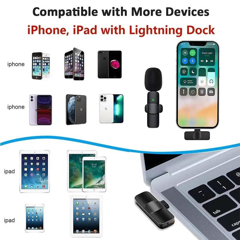 Microfon lavalieră wireless K1/K9/K6 cu Plug-and-Play și reducere a zgomotului pentru streaming live