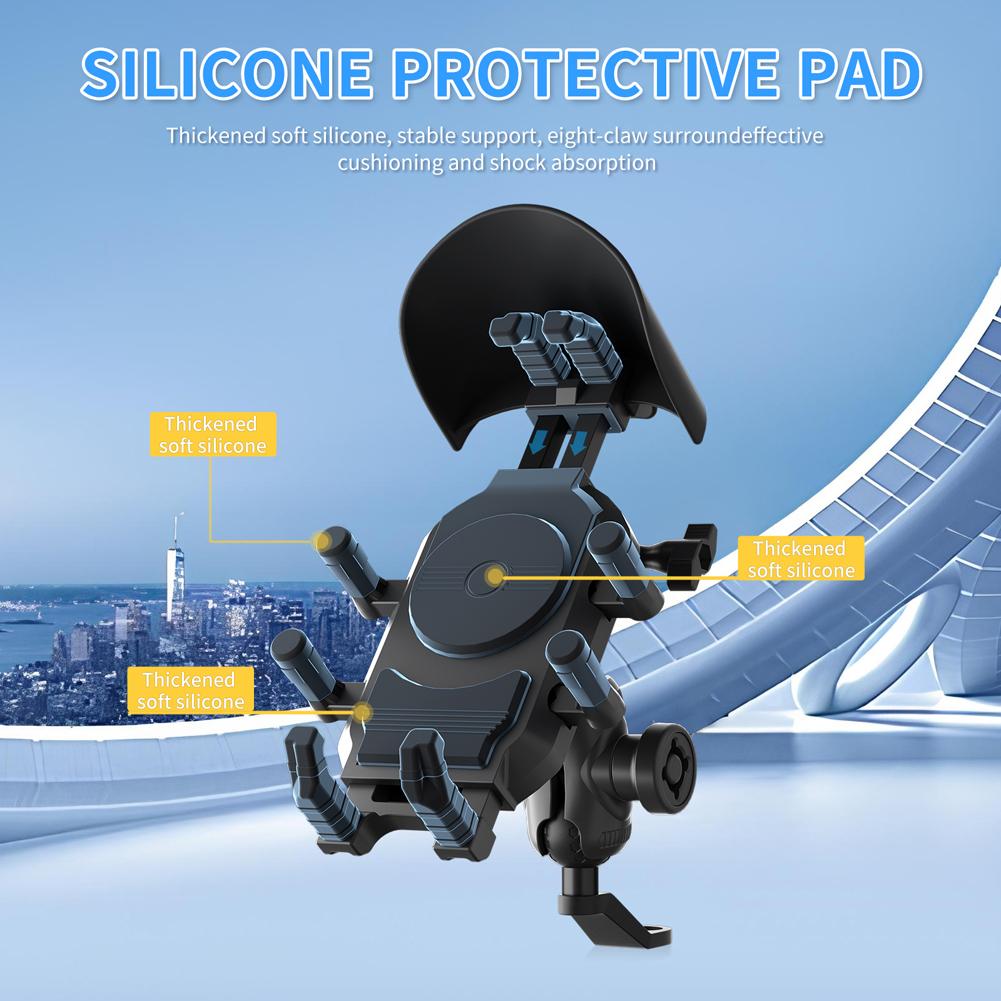 Small Helmet Rider Motorcycle Mobile Phone Holder Rainproof Electric Bicycle Navigation Holder Anti-Theft Handlebar Phone Holder