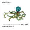 Luxury Rhinestone Octopus Brooches for Women Unisex Marine Life Pins Friend Event Party New Gifts Jewelry Decoration Accessories