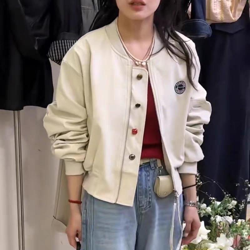 2025 Trendy Women's Casual Baseball Jacket - High-End, Age-Reducing, Stylish Short Coat for Spring/Autumn