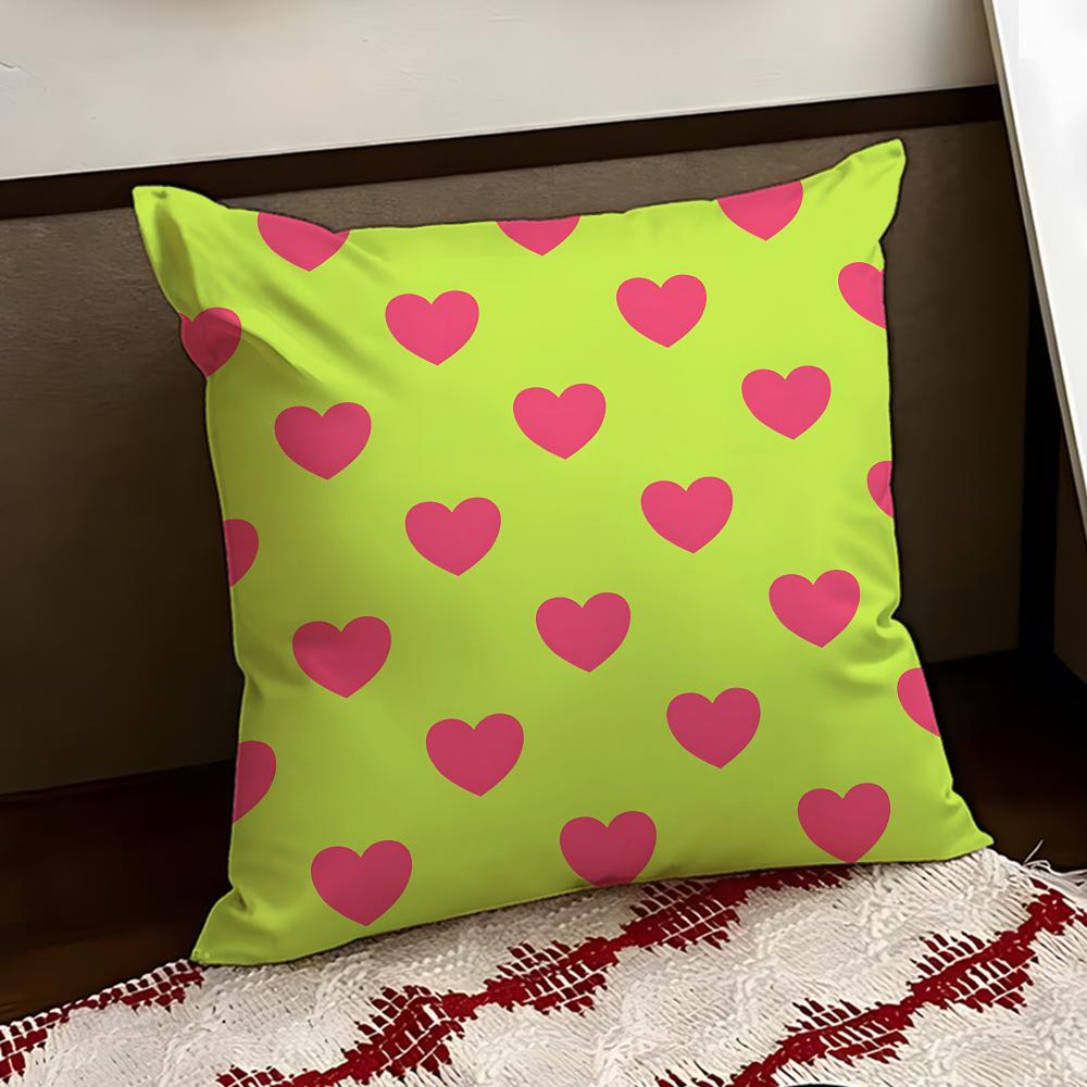 Pumping Energy Heart Allover Cushion Cover Reversible Soft Durable Pillow Cover Home Car MultiScene Use for Daily Comfort
