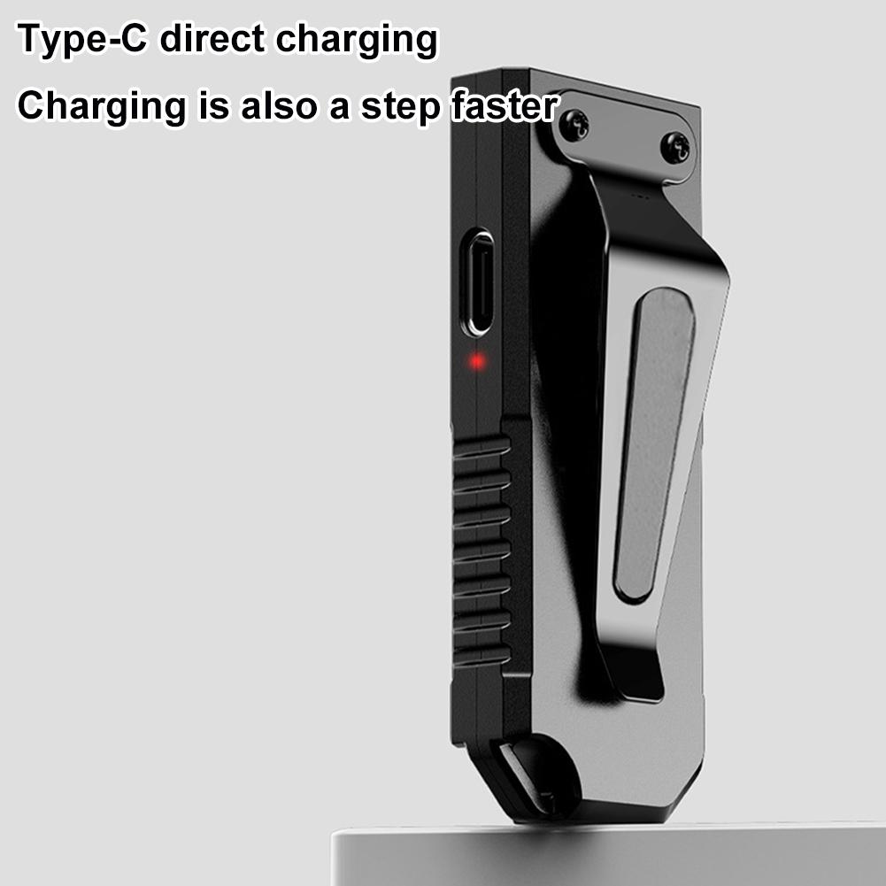 USB Rechargeable Multifunctional Keychain Flashlight Mini Work Light COB Keyring for Camping Walking Pocket Lamp