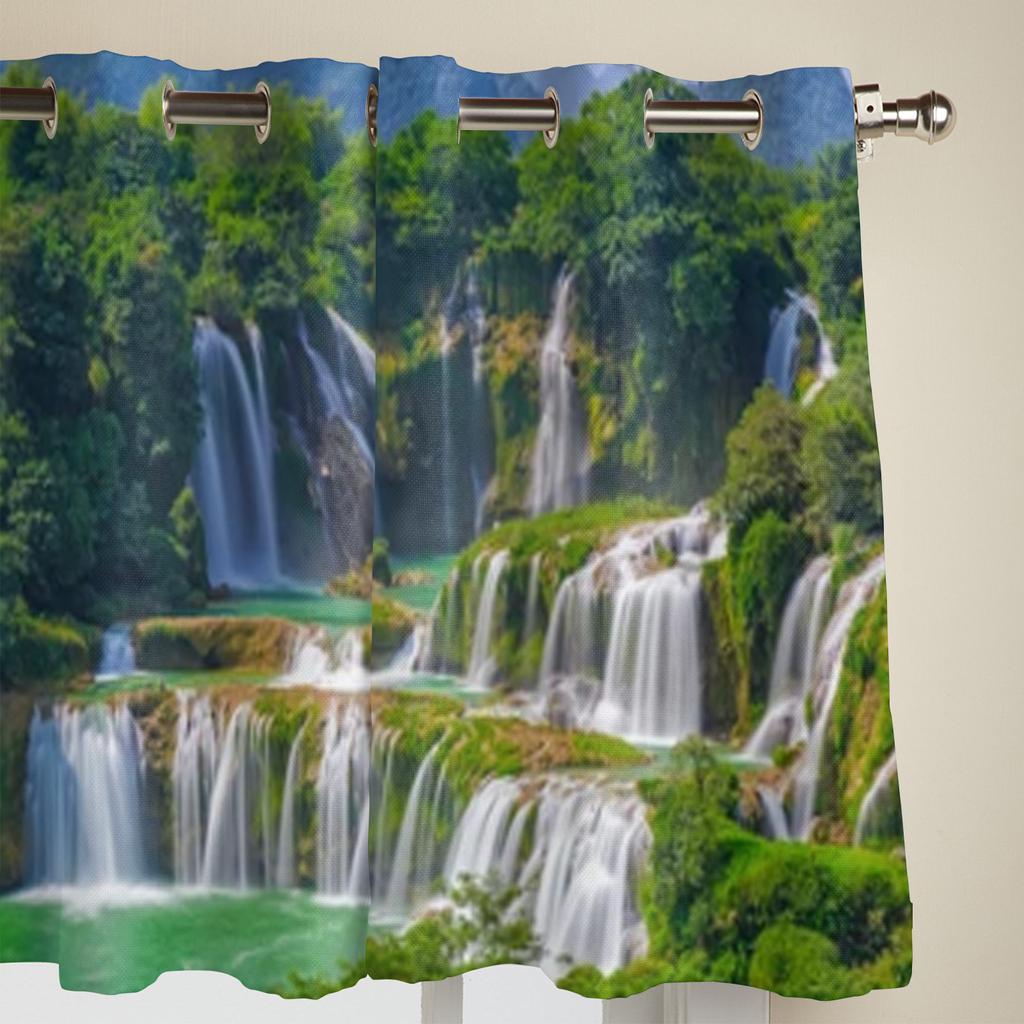 Wasserfall Landschaft Fenster Vorhang Für Wohnzimmer Schlafzimmer Dekoration Vorhänge Luxus Küche Volant Vorhänge