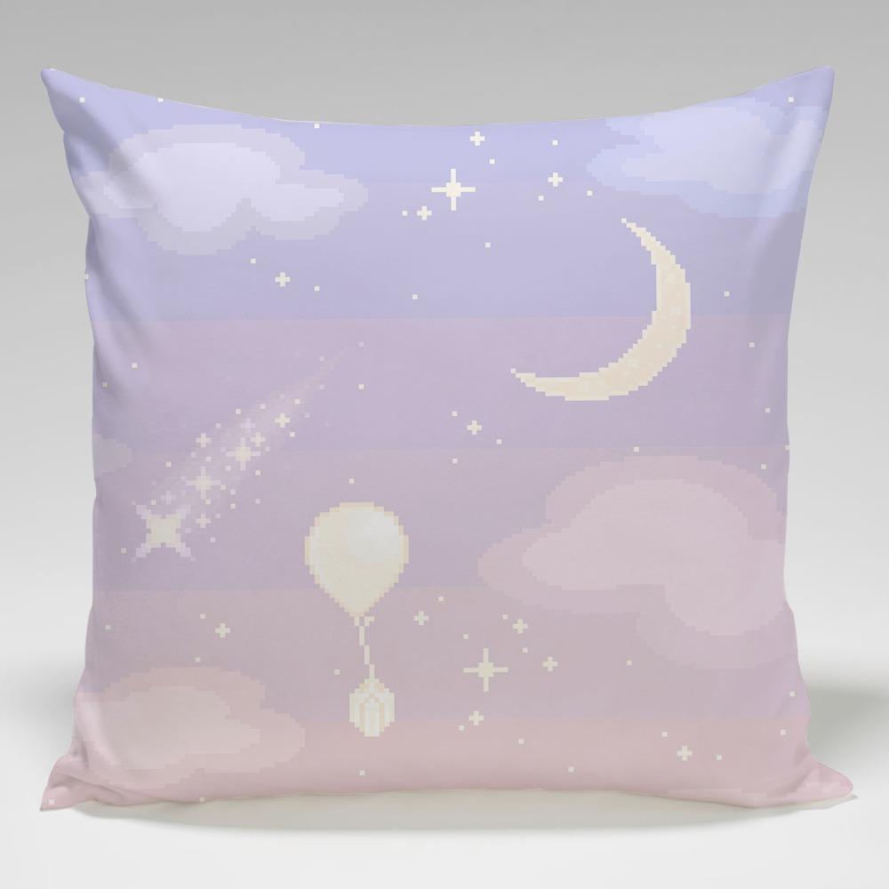 Night Sky Moon Print Bedroom Bedside Tatami Back Pillowcase Small Fresh Pillow Case Student Nap Pillow