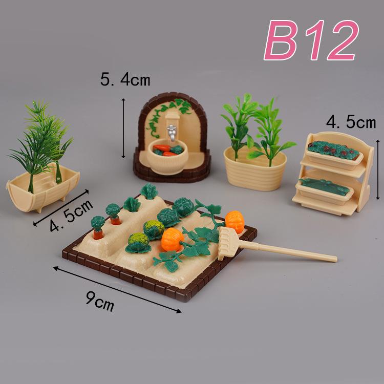 Animal Family Mini Rabbit Doll House Children'S Play House Simulation Furniture Set Doll House Girl Toys