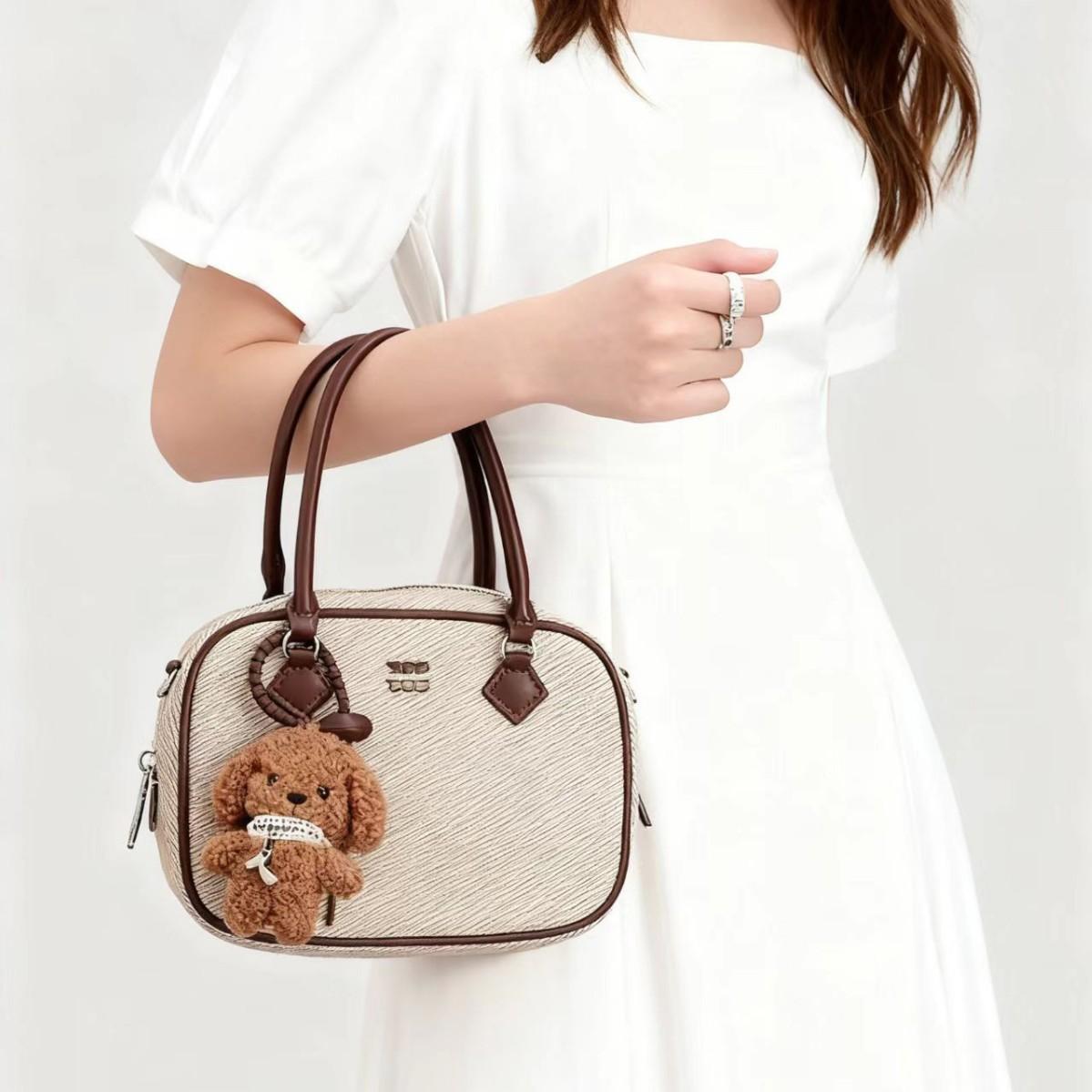 

TOUTOU new puppy Boston bag niche portable bowling bag shoulder messenger bag gift woman