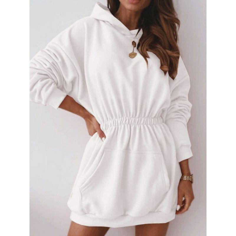 Hooded Long Sleeve Sweater Women's Dress Ladies Hooded Long Sleeve Pullover Dress