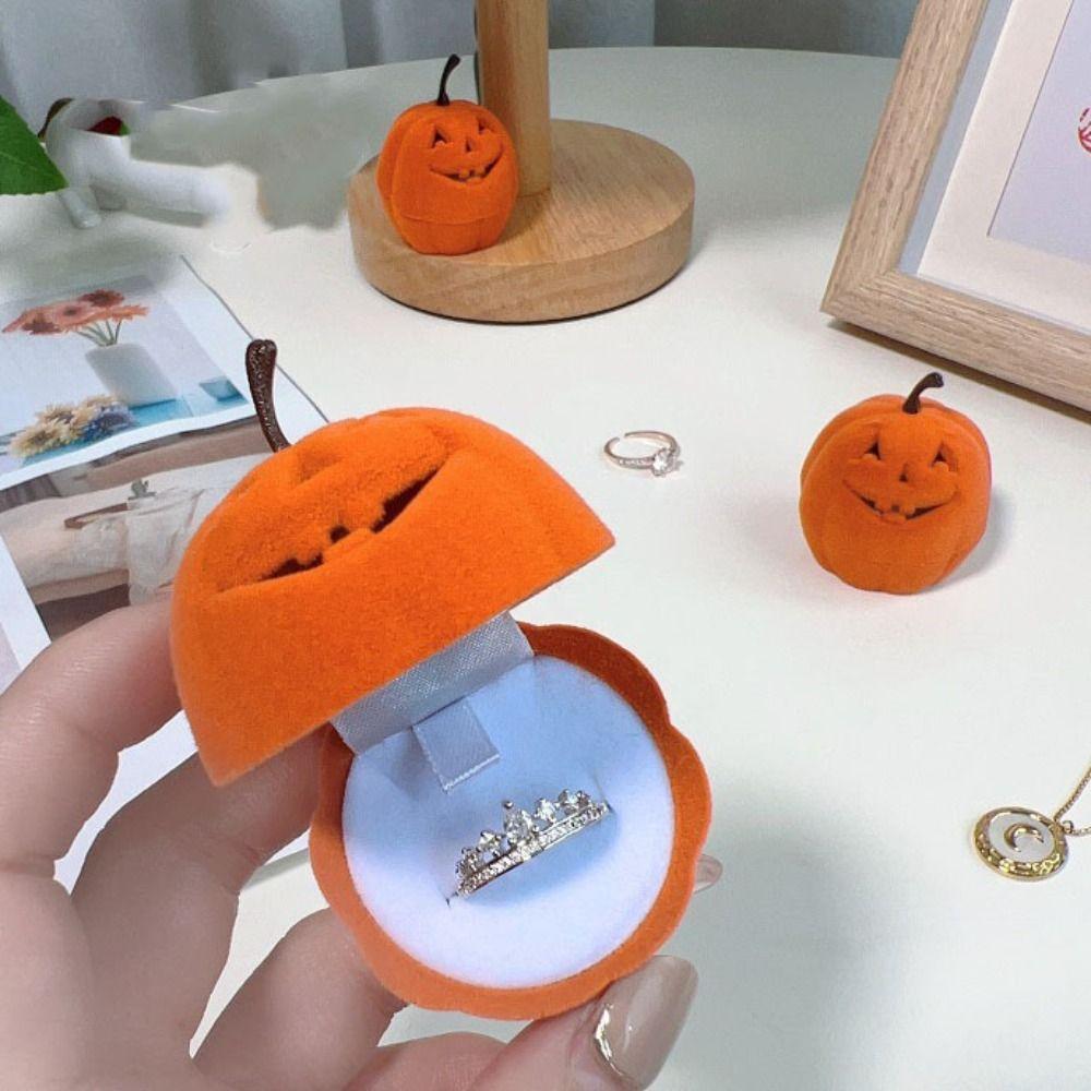 

Halloween Necklace Holder Dustyproof Jewelry Display Case Cute Pumpkin Ring Box Valentine s Day