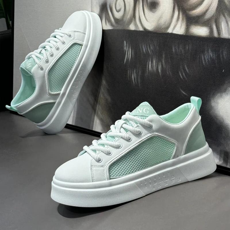 Fashion Original mens sneakers Fashion Comfortable Hiking shoes Summer Hollow mesh breathability Leisure flat white Shoes masculi