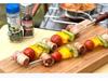Korean Portable Outdoor BBQ Skewer Set: Stainless Steel U-Shaped Wooden Handle, 7-Piece.