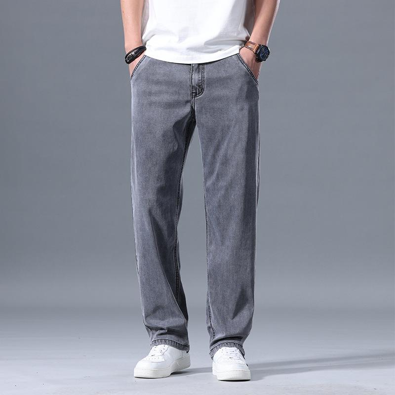 New Tencel Denim Casual Trousers for Men: Loose-fitting, Drapey Wide-leg Trousers