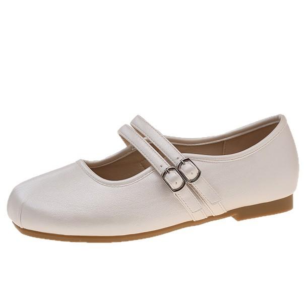 French square head single shoes women's shoes 2025 new summer skirt Mary Jane shoes ballet bean shoes evening shoes