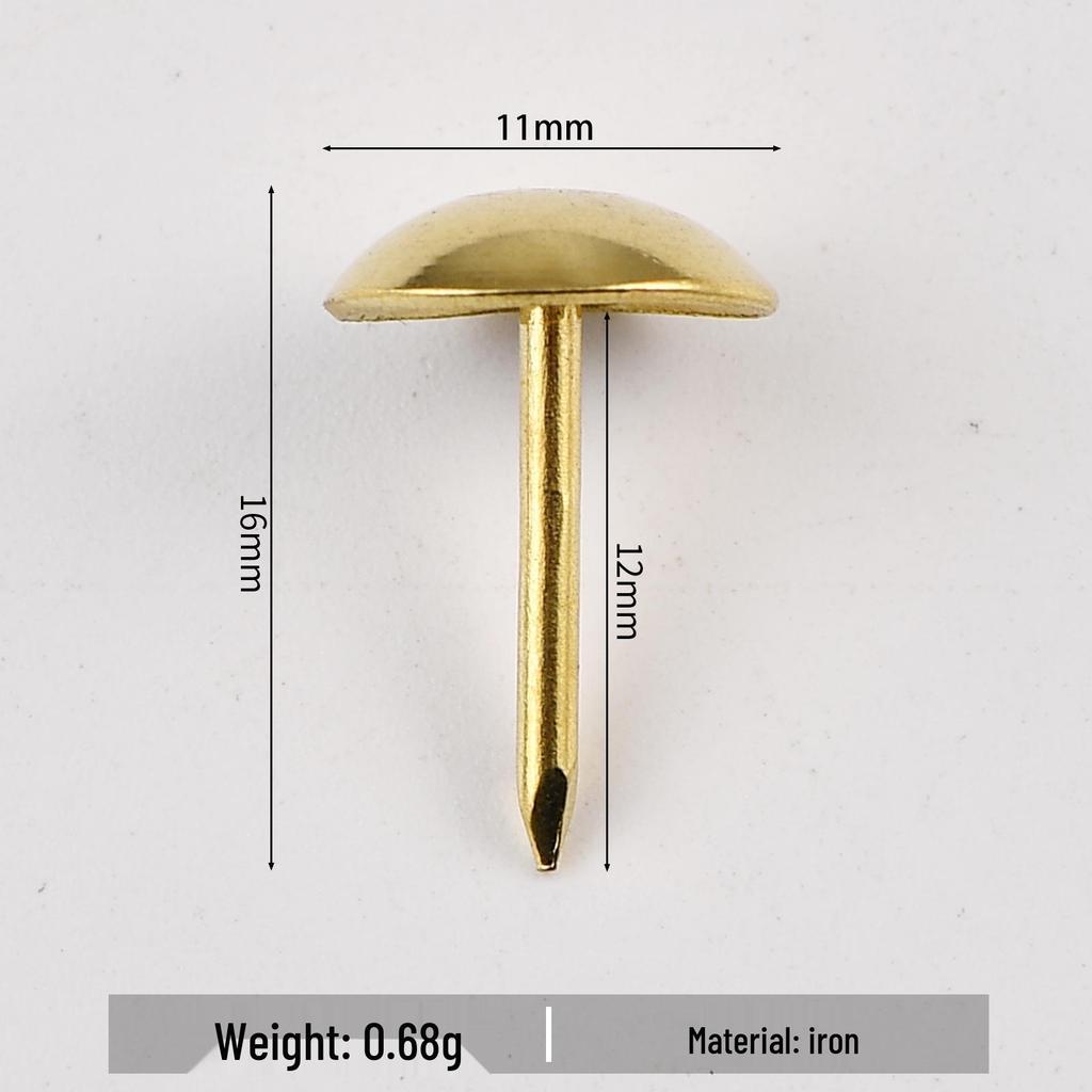 Chiodi da tappezzeria Bronzo Antico 11x16mm - Testa Larga Puntine Retro, Chiodi Rotondi Neri Decorativi per Porte
