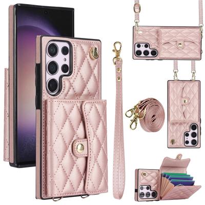 Crossbody Wallet Phone Case for Samsung Galaxy S25 S24 S23 S22 Plus Note 20 Ultra S21 FE A16 A15 A55 A35 A54 Card Holder Cover