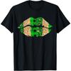Green Lips Cotton Men Irish Plaid Leopard Shamrock St Patricks Day T Shirt