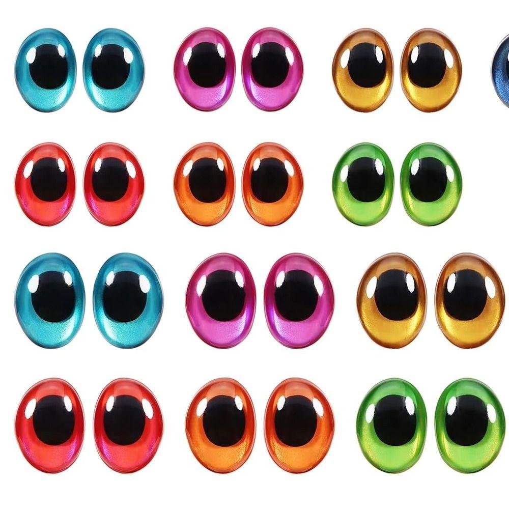 20pcs(10pairs) DIY Safety Eyes Oval Shape Crochet Dolls Eyeballs  Amigurumi Toys Making Accessories