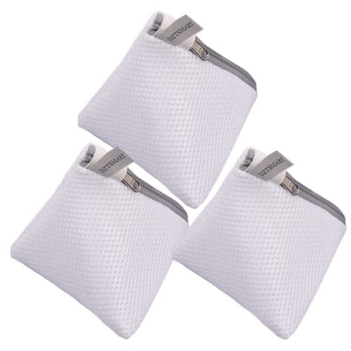 DZTSMART Small Laundry Net, 3-Dimensional Laundry Detergent Net (3 Nets), for Powder Detergent, Durable Zippered Laundry Detergent Net with Magnesium