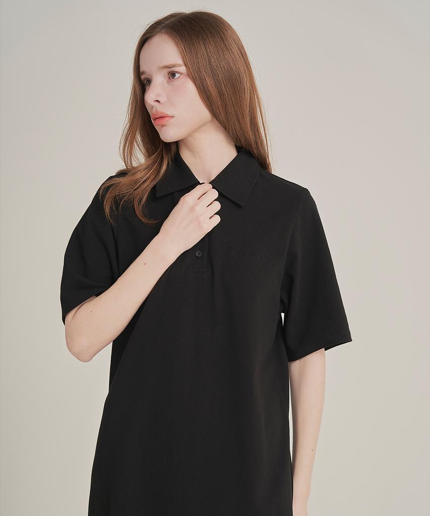 Iteoneolmomeonteu Pique Maxi Dress _ Black