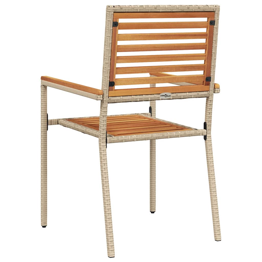 Garden Stackable Chairs 2 Pcs Brown and Beige 54 X 56 X 90 Cm