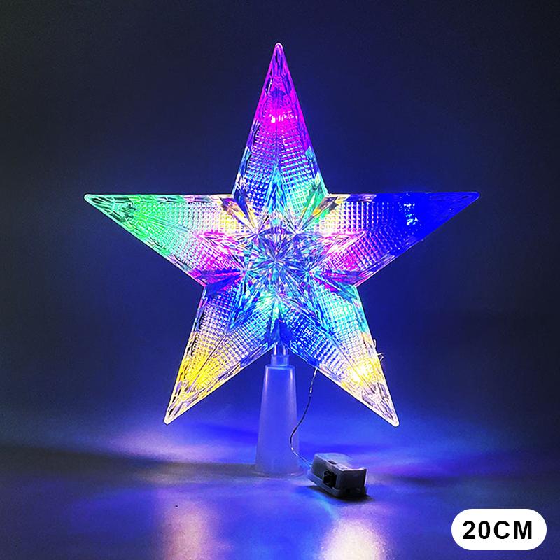 

15/21/30 см Сяюча верхівка дерева Блискуча блискуча зірка Різдвяна прикраса Теплий колір Прозора пентаграма Домашній декор A12