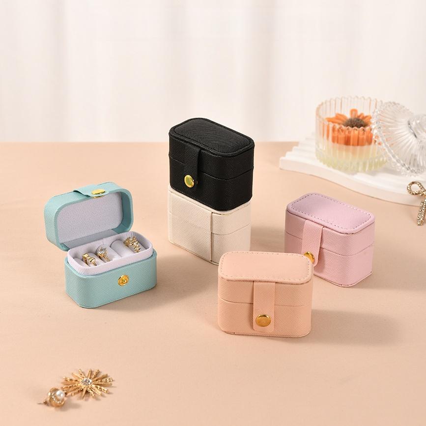 Mini Jewelry Storage Organizer Box Ring Earring Storage Box Portable Travel Handheld Small Jewelry Box Case