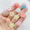 30pcs Colorful Resin Kawaii Cute Shiny Flowers Nail Art Flat Back Stone Figurines Scrapbook  DIY Manicures Appliques Crafts