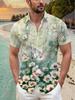[Print Design - Not Textured] Hawaiian Style Tropical Print Men'S Shirt, Summer Vacation Style Floral Shirt, Watercolor Floral Short Sleeve Top,