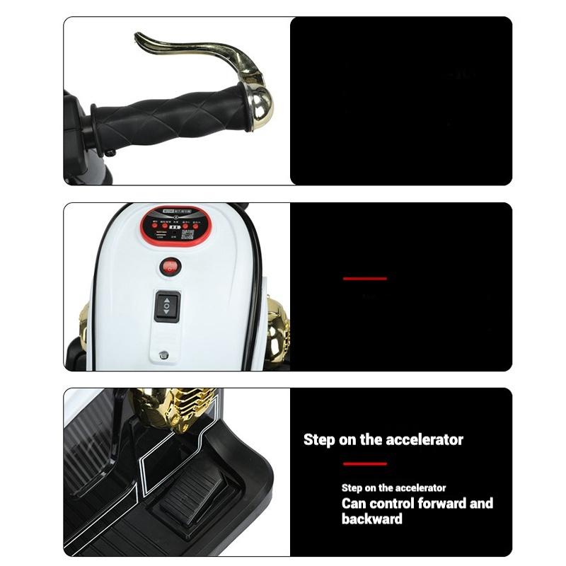 Children's Electric Motorcycle Tricycles Dual Drive Children's Car with Remote Control Bluetooth Music LED Light