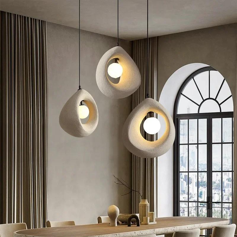 Modern LED Wabi Sabi Pendant Lights Hanging Lighting Minimalism Suspend Living Room Bedroom Home Indoor Decor Lamps Fixtures