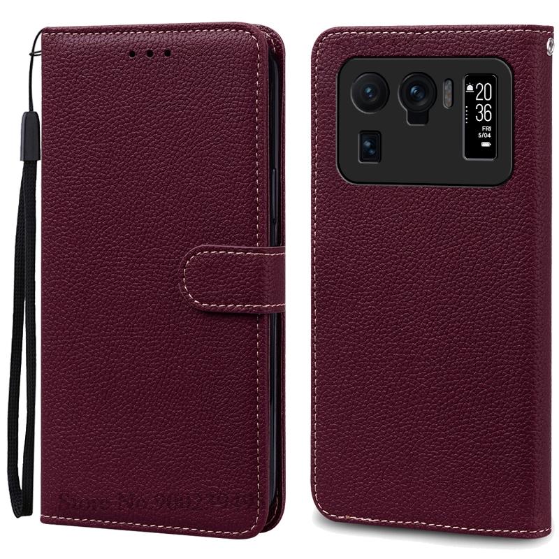 

Чохол Mi 11 Ultra Для Xiaomi Mi 11 Ultra Чохол Шкіряний Відкидний Чохол-Гаманець Для Xiaomi Mi 11 Ultra Чохол Силіконовий Чохол-Книжка Fundas For Mi 11 Ultra вина червоного кольору