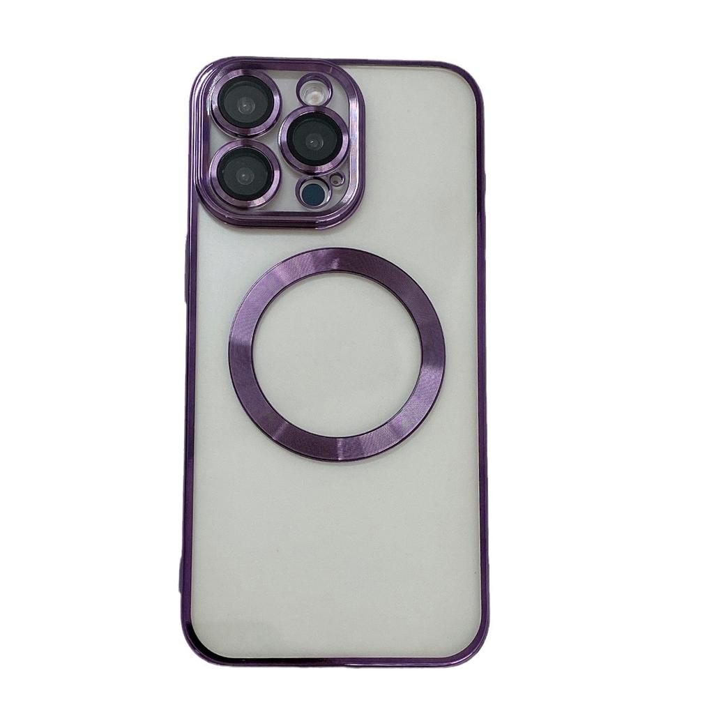 IPhone16ProMax Electroplated Magnetic CD Pattern Suitable for Apple 15 Mobile Phone Case 13/14 with Lens Film E