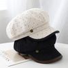 New Retro Small Dot Octagonal Newsboy Hat Female Autumn and Winter Face Small British Short Brim Beret Versatile Painter Hat