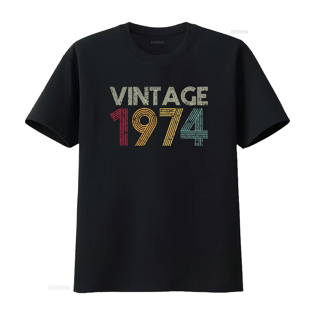 50th Birthday Vintage 1974 T Shirt for Best Friend Women vintage Washed fashion Soft Comfortable streetwear designer clothes