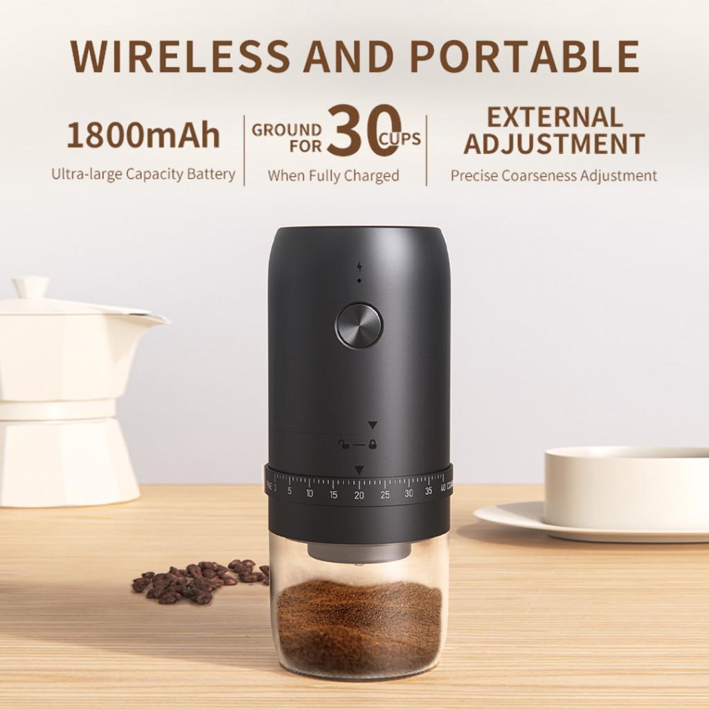 Kitchen Accessories Wireless Portable Electric Coffee Bean Grinder Rechargeable 40 Levels Adjustable Coarseness Grinding Machine
