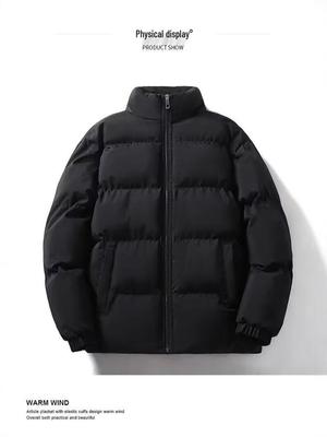 Trendige wattierte Winterjacke - Herren Große Größe Stehkragen Baumwollmantel, Unisex Reißverschluss Brot-Design, Verdickt für Wärme.