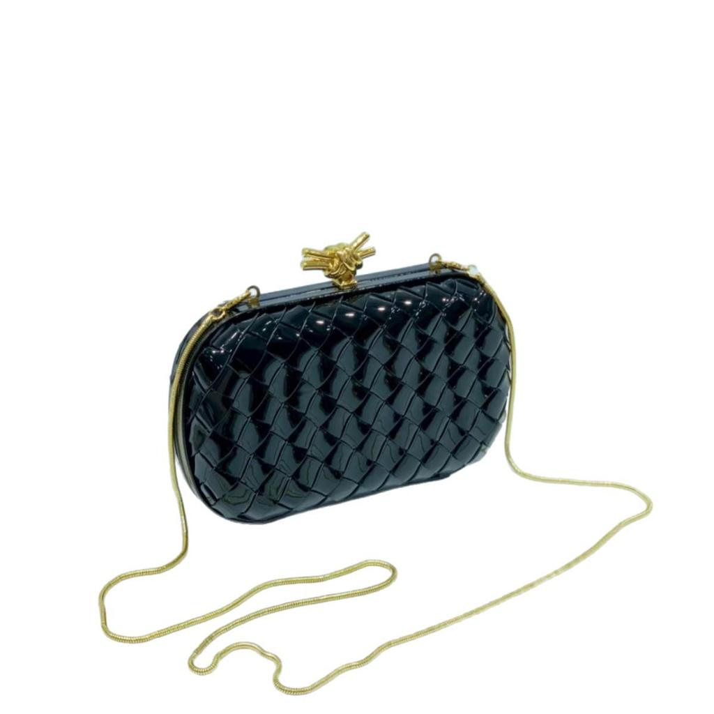 Elegant Luxury Evening Woven Chain Clutch - Women's High-Style Shoulder Bag