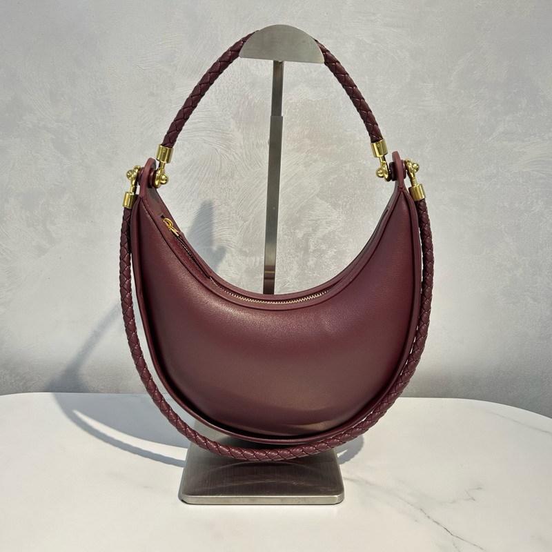 Genuine Leather Women's Bag Weaving Handheld Underarm Bag Versatile Crescent Bending Moon Bag Single Shoulder Diagonal Crossing Dumpling Women's Bag