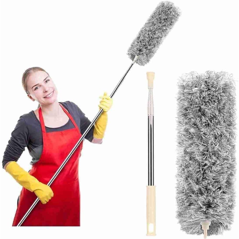 Telescopic Duster 2.8M - Extendable Microfiber Ceiling Fan Duster for High Cleaning, Washable Home Cleaning Brush for Dust Removal
