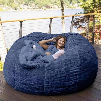 Plüsch-Sitzsack-Sofa-Liegestuhlbezug für zwei Personen aus Korngewebe