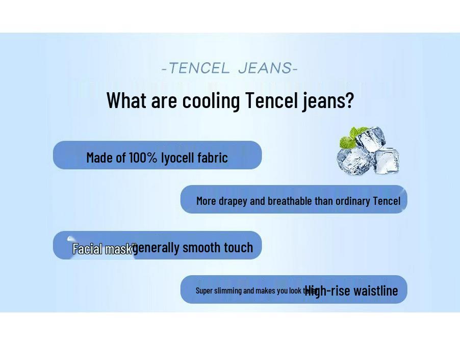 2025 Women's Summer Tencel Wide-Leg Light Jeans