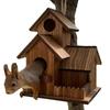 Scatole per Scoiattoli da Esterno Ciotola Alimentatore in Legno per Scoiattoli Tettoia Appendi Scoiattolo per Casa Parco Giochi Recinzione Cortile Picnic